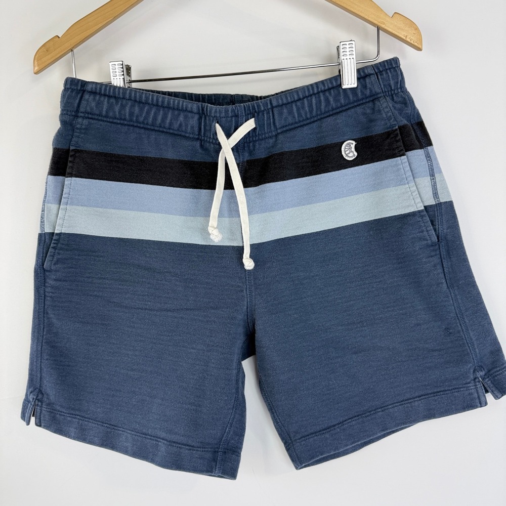 Todd Snyder Champion Sweat Shorts Mens Medium Blue Colorblock Striped 12399